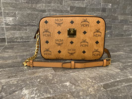 MCM Visetos Camera Bag in Cognac