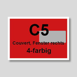 Couvert C5 weiss / Druck 4-farbig Fenster rechts