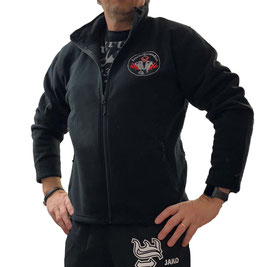 Fleecejacke schwarz "Stick Logo auf Brust"