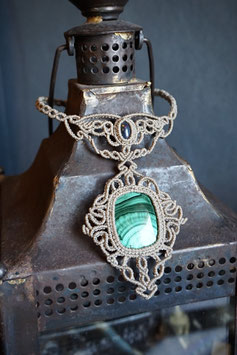 Collana Opale nero e Malachite