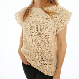 Tee-shirt crocheté 'écru' RECYCLE pour femmes