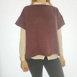 Tee-shirt tricoté 'violet prune' RECYCLE pour femmes