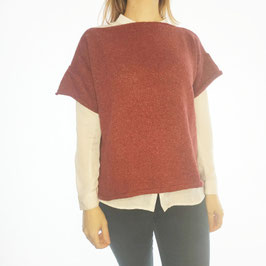 Tee-shirt tricoté 'rouge bordeaux' RECYCLE pour femmes