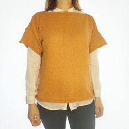 Tee-shirt tricoté 'jaune moutarde' RECYCLE pour femmes