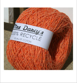 Pelote qualité coton RECYCLÉ 'orange corail'