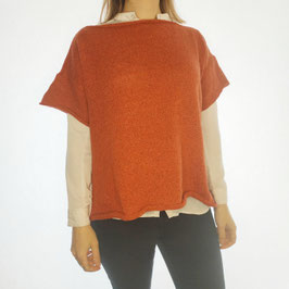 Tee-shirt tricoté 'orange laque' RECYCLE pour femmes