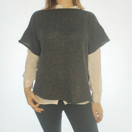 Tee-shirt tricoté 'gris houille' RECYCLE pour femmes