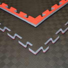 45 Stk KAMPFSPORTMATTEN SCHWARZ/ Rot 100X100X2CM