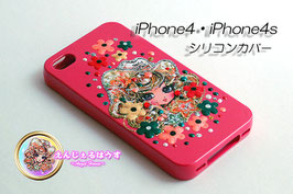 iPhone4/4S　シリコンカバー/ケース cherrypink2440