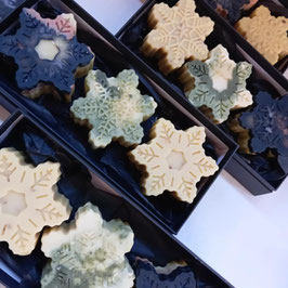Coffret trois savons édition Noel forme "Flocon de neige"