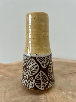 SMALL CERAMIC VASE "LEAF WHISPER", handcrafted - for fresh and dried flowers