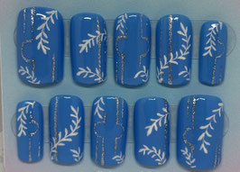 Blau mit Silberstreifen M