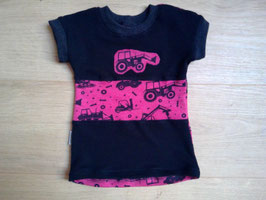 windelfreies T-Shirt, extra lang, Wolle, 56/62, "Baustelle"