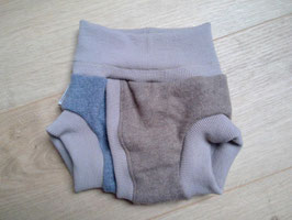 Split-Unterhose Wolle, Größe 74/80, "Grau/beige"