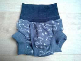 Split-Unterhose Wolle, Größe 74/80, "Bär"