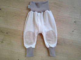 Hose mit Reißverschluss, Wolle, Größe 68/74, "Creme/Beige"