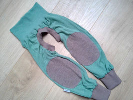 Abhaltehose, Wolle, Größe 80/86, "Salbei/beige"