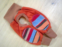 Abhaltehose, Größe 62/68, Wolle, ,,orange Streifen''