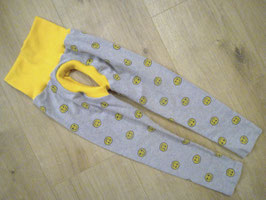 Abhaltehose, Baumwolle, Größe 86/92, "Lachgesichter" UPCYCLING♻