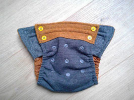 MiniFlexi, Wolle, Onesize, "grau/gelb"- neue Version