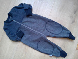 Windelfreier Overall, Größe 74/80, Wolle, anthrazit grau