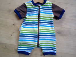 Sommeroverall mit quer Reißverschluss, Baumwolle, 62/68, Streifen