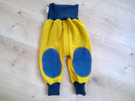 Hose mit Reißverschluss, Wolle, Größe 74/80, "gelb"