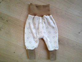Hose mit Reißverschluss, Wolle, Größe 62/68, "Schäfchen"