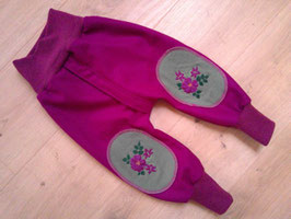 Hose mit Reißverschluss, Wolle, Größe 80/86, "Blumen"