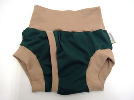 Split-Unterhose, Baumwolljersey, Größe 80/86 "dunkelgrün/beige"