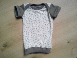 windelfreies T-Shirt extra lang, Merinowolle Bio, 68/74, "Blümchen"