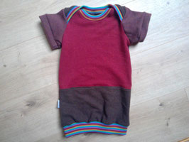 windelfreies T-Shirt extra lang, Merinowolle, 92/98, "rot/braun"