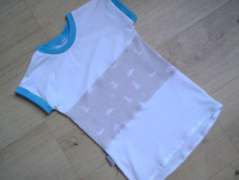 windelfreies T-Shirt, extra lang, Baumwolljersey, 92/98, "Häschen"