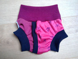 Split-Unterhose Wolle, Größe 74/80, "Schmeterlinge"