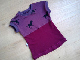 windelfreies T-Shirt, extra lang, Wolle, 62/68, "Pferd"