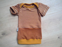 windelfreies T-Shirt extra lang, Wolle Seide Bio, 62/68, "Streifen"