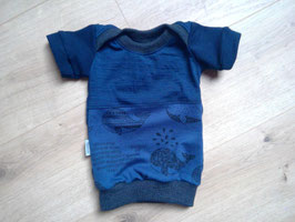 windelfreies T-Shirt extra lang, Merinowolljersey Bio, 56/62, "Wale"