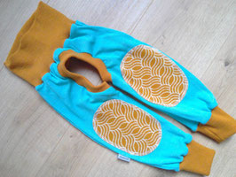 Abhaltehose, Wolle, Größe 74/80, "blau/gelb"