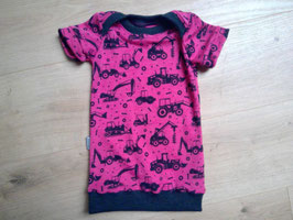 windelfreies T-Shirt extra lang, Wolle Seide Bio, 80/86, "Baustelle"