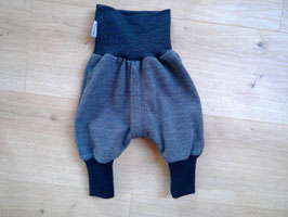 Hose mit Reißverschluss, Wolle, Größe 56/62, "grau"