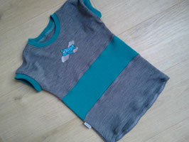 windelfreies T-Shirt, extra lang, Wolle, 86/92, "Flugzeug"