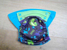 MiniFlexi (PUL/Fleece)  Onesize "Dinos grün/ türkis" -Neue Version