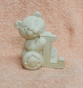 Buchstabenbär "L" weiß