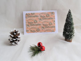 Geschenkkuvert (Nr. 19) "Frohe Weihnachten" weiß-lachs