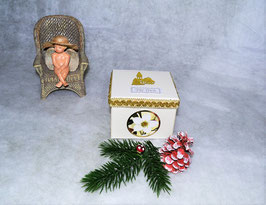 Weihnachtswürfelbox beige-gold