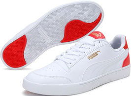 Puma Shuffle White/Poppy Red