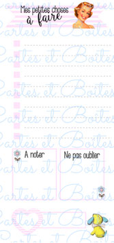 Inserts "To Do List" pour planner Personal/A6- Vintage et Rayures Roses