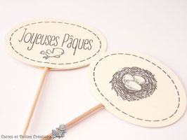 10 décorations cupcakes Pâques - Collection Nid Style Rétro