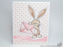 Faire-part naissance - lapin messager