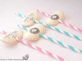 12 décorations pailles Pâques - Collection Nid Style Rétro